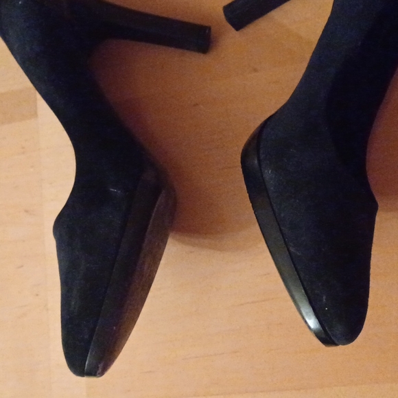 🎈🎈🎈RALPH LAUREN PURPLE L COLL.GENUINE SUEDE LEATHER HEELS SIZE 8.5 3 1/2 HEEL - Picture 4 of 11